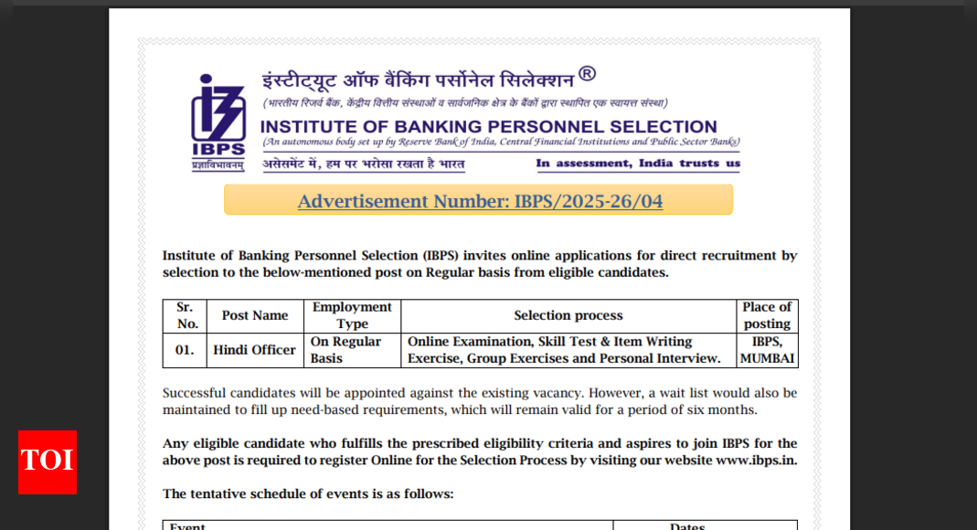 ibps-hindi-officer-recruitment-2025-application-window-opens:-direct-link-here