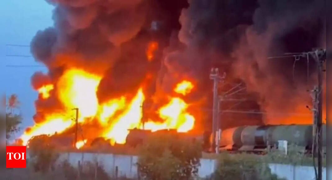 tamil-nadu-train-fire:-diesel-tanker-on-freight-train-goes-up-in-flames-near-thiruvallur;-services-suspended