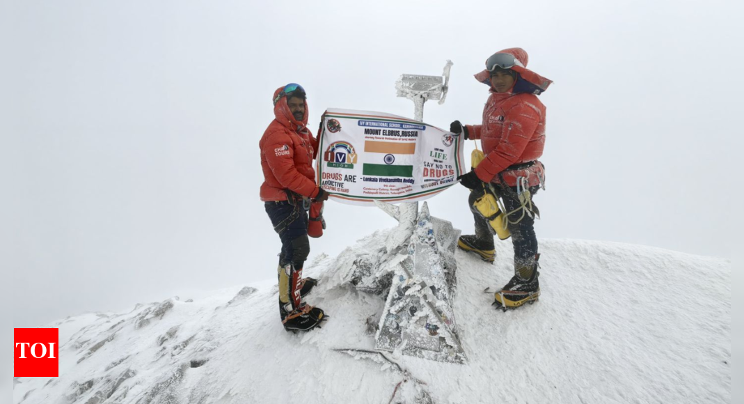 ‘we-braved-rough,-windy-weather-to-reach-the-summit’:-indian-ex-soldier-&-son-unfurl-‘say-no-to-drugs’-banner-atop-mount-elbrus,-russia-europe’s-tallest-mountain;-return-to-india-on-august-5th