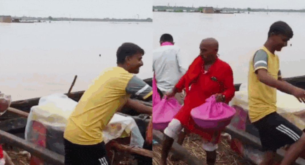 no-horses,-no-band:-groom-sets-out-on-boat-to-bride’s-village-–-watch-video