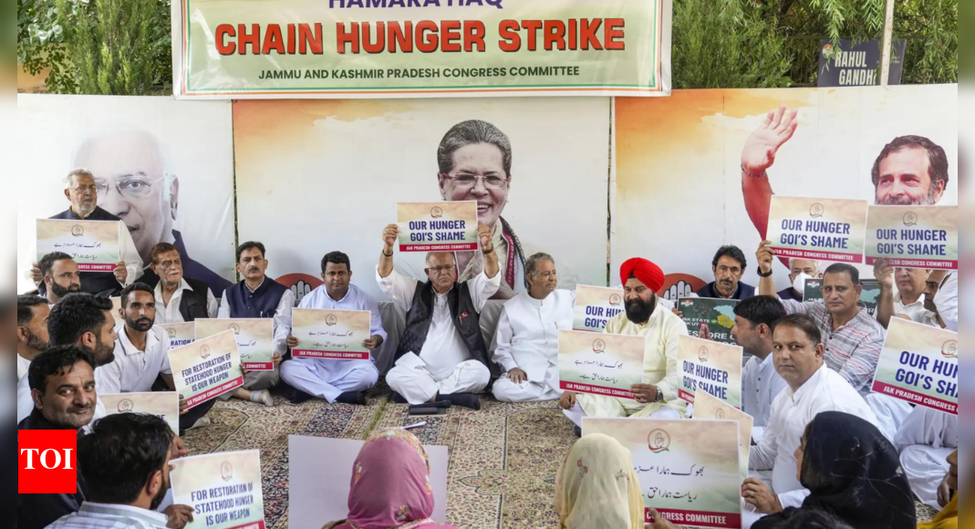 j&k:-congress-starts-hunger-strikes-for-statehood;-allies-missing