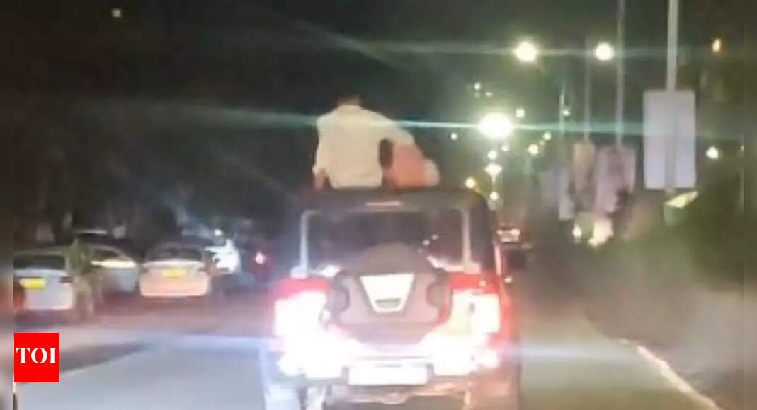 watch:-couple-perform-stunts-on-car-roof-in-pune;-video-goes-viral