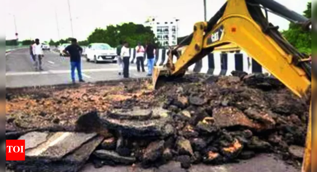 monsoon-woes:-newly-opened-flyover-in-ayodhya-develops-cracks;-probe-ordered