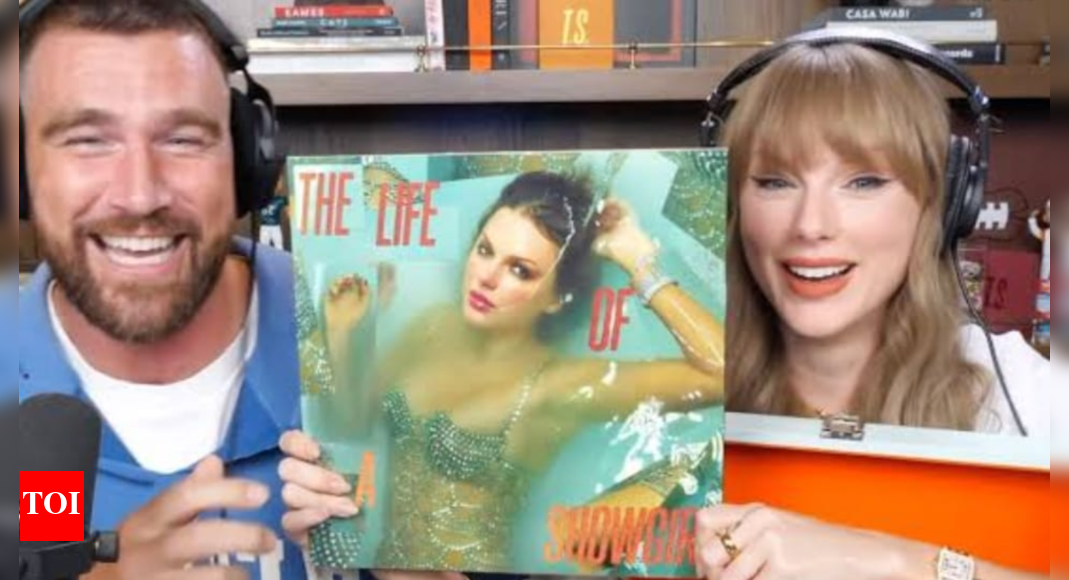 taylor-swift-announces-new-album,-shares-a-sweet-kiss-with-travis-kelce-on-his-podcast