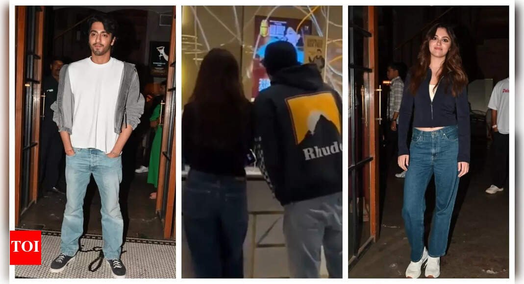 ahaan-panday-and-aneet-padda-spotted-together-on-date-night;-co-stars-grab-dinner-and-watch-‘saiyaara’-at-theatre-amid-‘war-2’-and-‘coolie’-release-–-watch