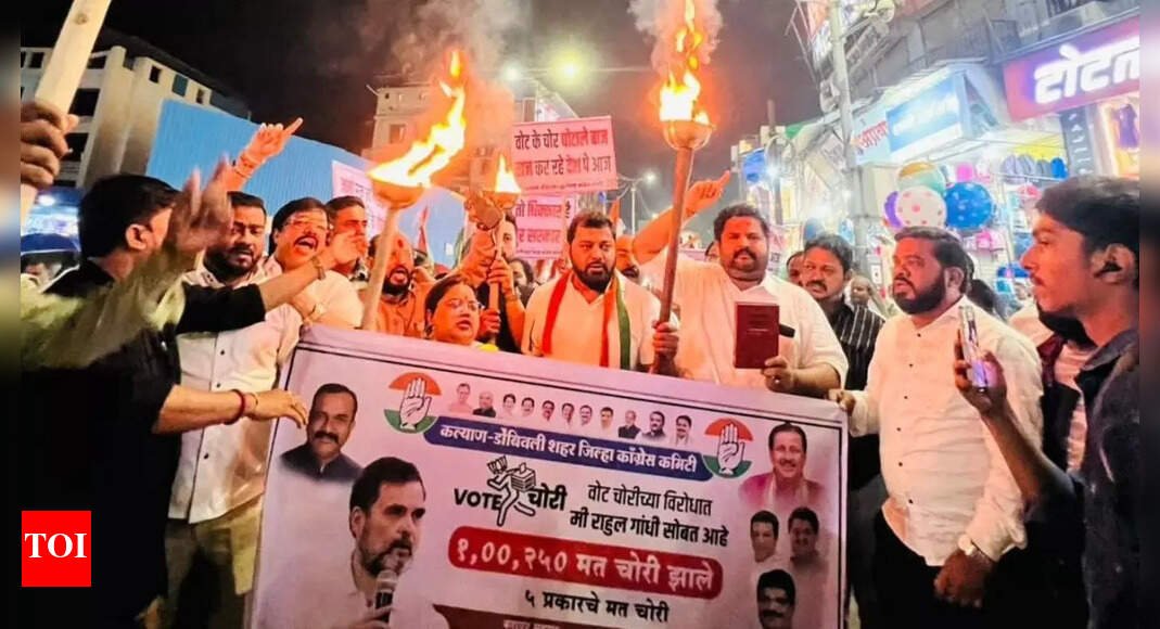 kalyan-congress-holds-mashaal-march;-protests-‘vote-theft’-and-voter-list-irregularities