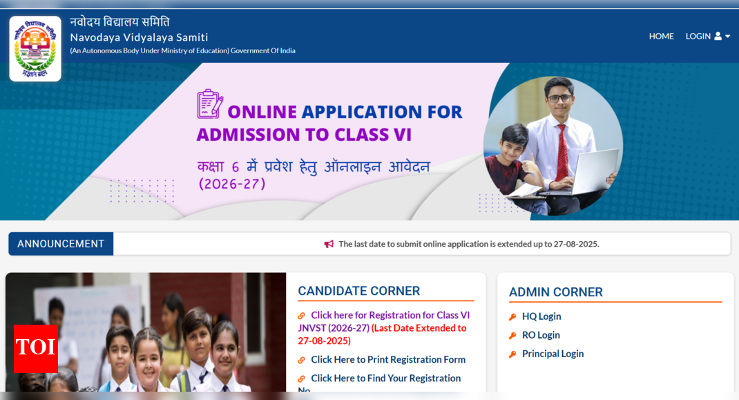 navodaya-vidyalaya-samiti-extends-jnvst-class-6-admission-2025-registration:-check-direct-link-to-apply-here