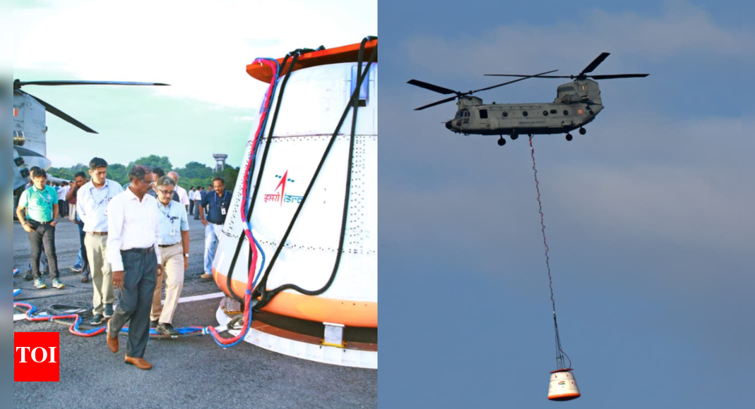 gaganyaan:-isro-completes-key-first-integrated-drop-test