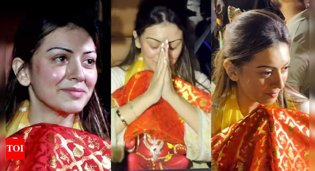 hansika-motwani-is-all-smiles-as-she-arrives-to-take-ganpati-bappa-home;-husband-sohael-khaturiya-gives-it-a-miss-amid-divorce-rumours