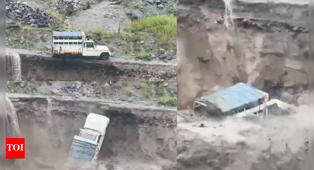 himachal-flood-fury:-truck-disappears-in-seconds-in-raging-beas-river-–-watch