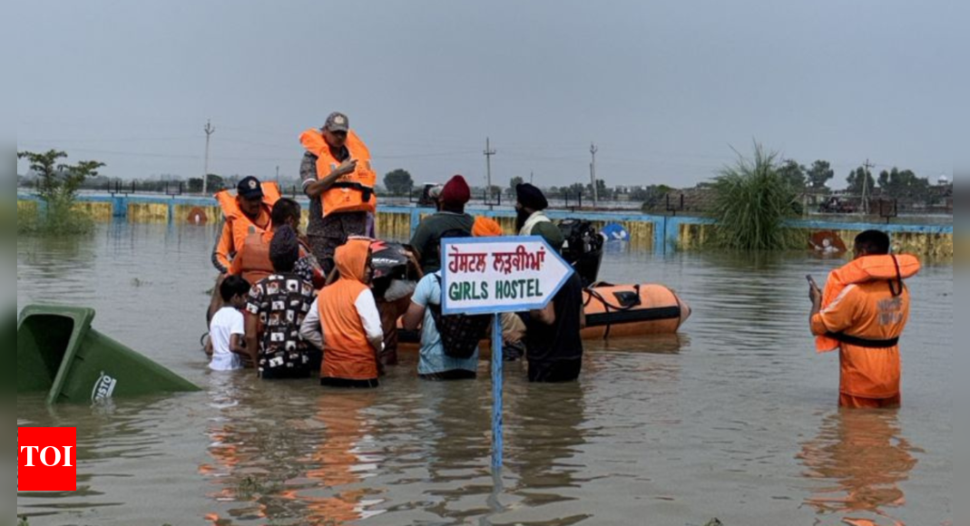 flood-fury-grips-punjab:-400-students-trapped-in-school;-rescue-ops-on