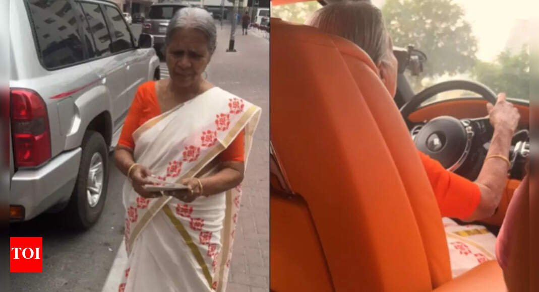viral:-72-year-old-kerala-woman-in-dubai-drives-rolls-royce-ghost-in-saree,-shocks-the-internet