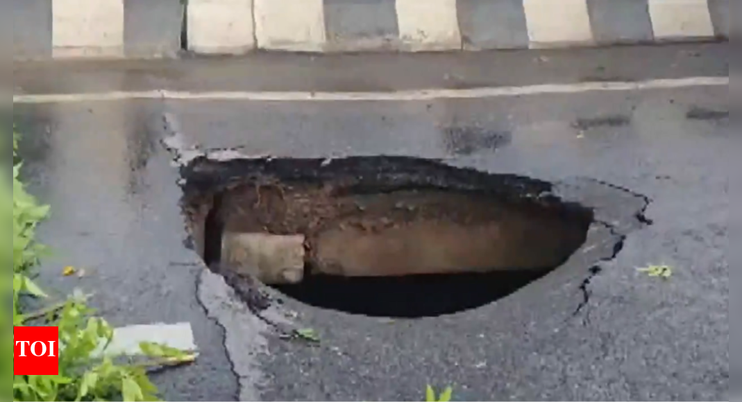 delhi-rains:-watch-portion-of-flyover-collapse-on-national-highway-44;-waterlogging,-traffic-chaos-across-ncr