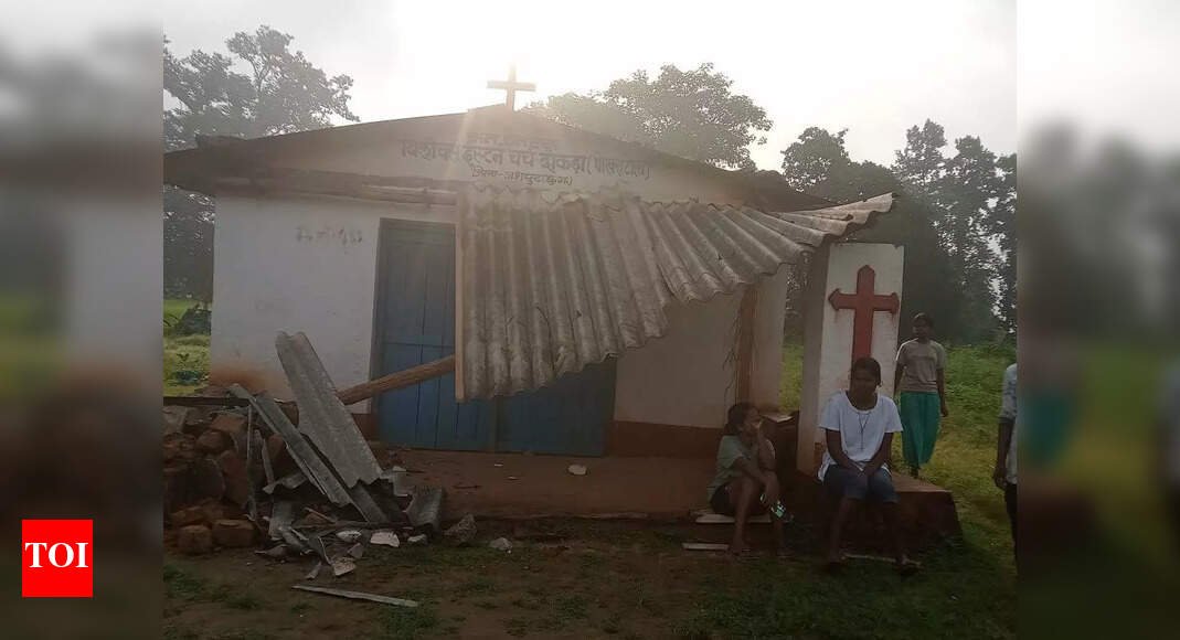 chhattisgarh-elephants-damage-church-in-tribal-jashpur,-locals-worry