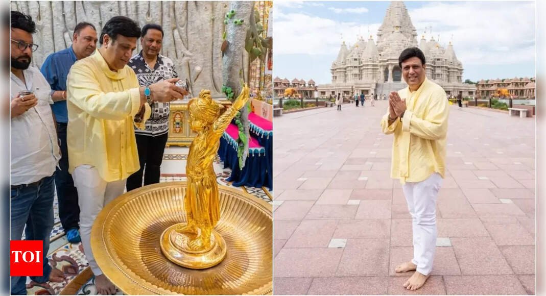 govinda-finds-peace-at-the-swaminarayan-temple-in-new-jersey,-see-pictures
