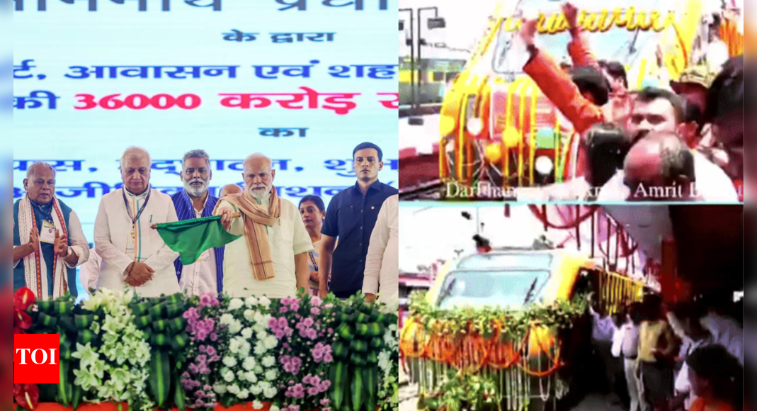 rail-connectivity-boost-for-bihar!-4-new-trains-flagged-off-by-pm-modi-–-check-details-on-new-vande-bharat,-amrit-bharat-and-more
