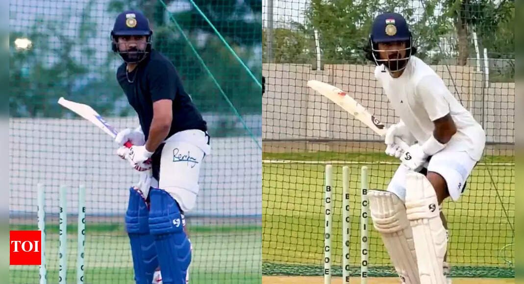 rohit-sharma-trains-with-kl-rahul,-shows-fierce-hitting-ahead-of-australia-odis