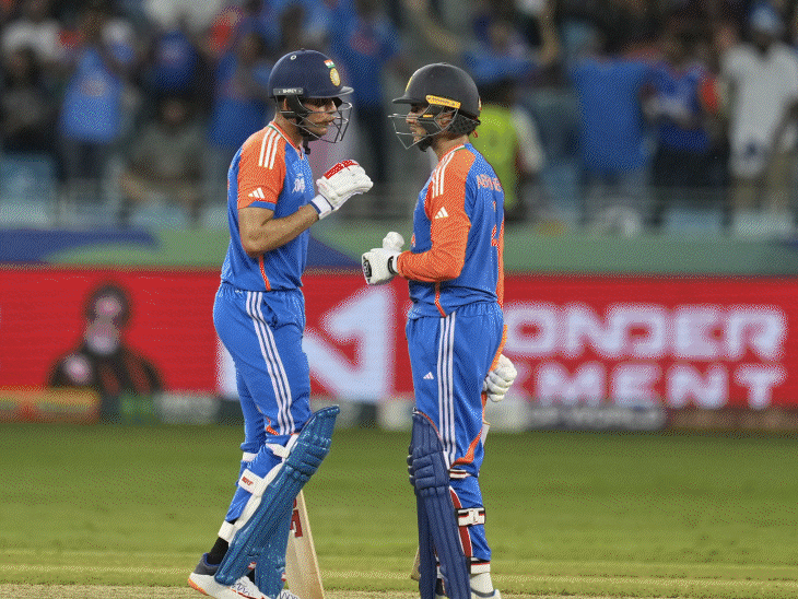 india-answer-farhan’s-‘gun-firing’-celebration-with-6-wicket-win:abhishek’s-74,-dube’s-spell-help-men-in-blue-make-it-2-0-over-pak-in-tournament