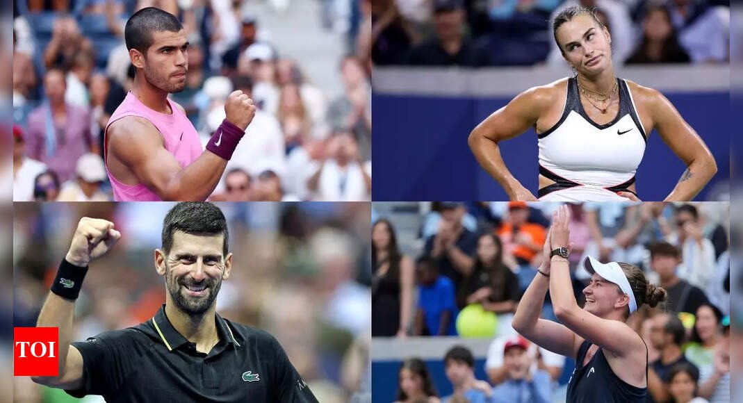 us-open:-alcaraz,-djokovic,-sabalenka,-krejcikova-enter-quarter-finals