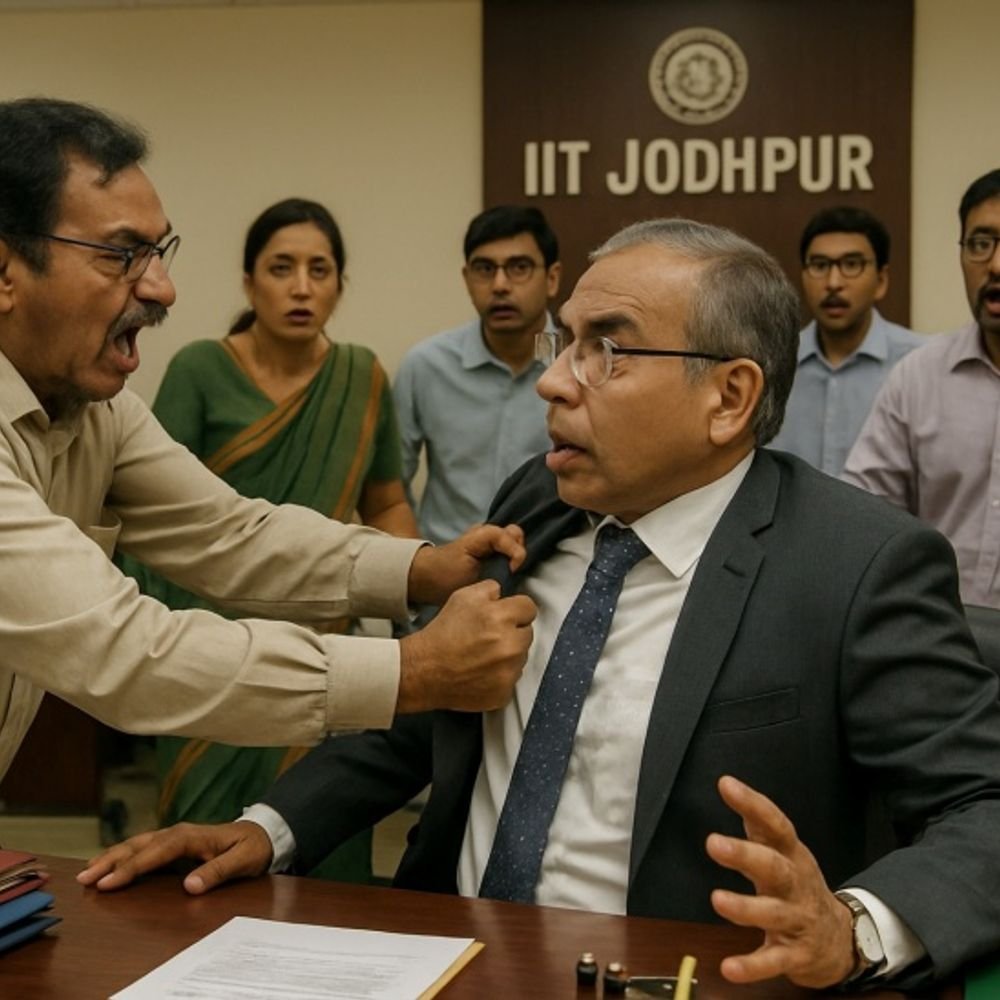 iit-जोधपुर-डायरेक्टर-को-एसोसिएट-प्रोफेसर-ने-पीटा:कर्मचारी-और-उसके-परिवार-को-खत्म-करने-की-धमकी-दी;-फैकल्टी-ने-बंधक-बनाने-का-लगाया-आरोप