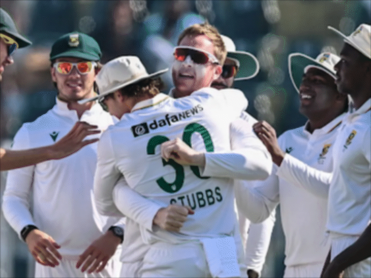 south-africa-beat-pakistan-by-8-wickets-in-rawalpindi-test:muthusamy’s-89*-powers-proteas-victory-despite-babar’s-half-century;-keshav-maharaj-awarded-potm