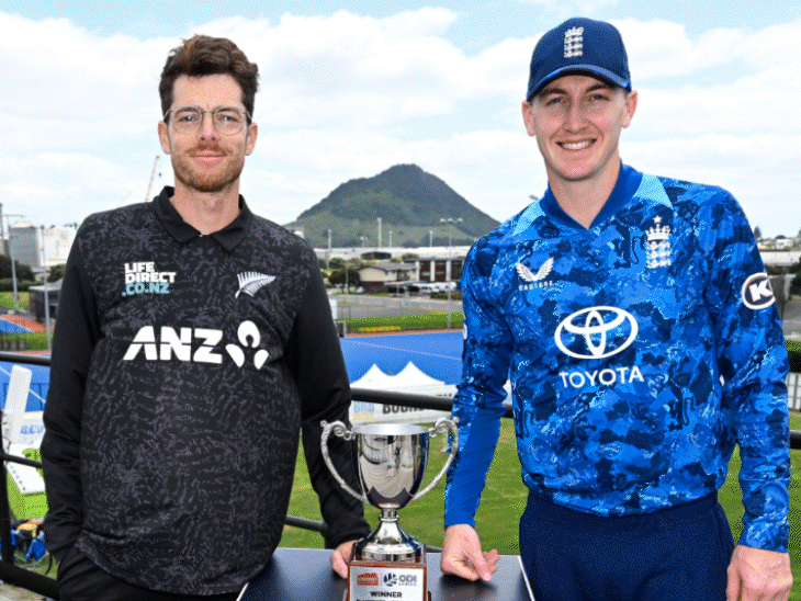 new-zealand-beat-england-by-4-wicket-in-1st-odi:daryll-mtchell,-zakary-foulkes-shine-for-blackcaps,-brydon-carse-bags-three-wickets;-harry-brook-awarded-potm