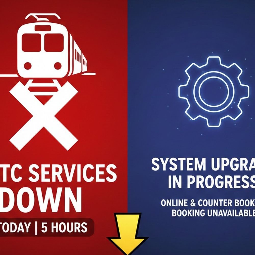irctc-services-will-be-down-today-for-5-hours:all-type-of-online-and-counter-booking-services-will-be-shut-for-system-upgrade-|-details-here
