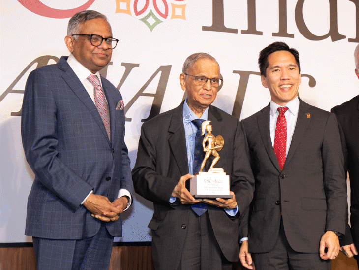 usc-unveils-its-1st-ever-ratan-tata-award-in-mumbai:honors-narayana-murthy,-kiran-mazumdar-shaw,-and-sandeep-tandon-for-their-transformational-leadership
