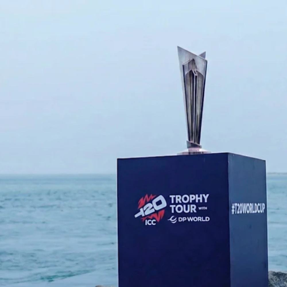 t20-world-cup-trophy-tour-launched-from-ram-setu:paramotor-takes-trophy-on-tour-above-the-bridge;-tournament-set-to-kick-off-on-7-feb