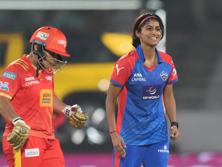 beth-mooney’s-58-run-knock-led-gujarat-to-174-runs:shree-charani-bags-four-wickets-for-delhi;-dc-need-175-runs-to-win