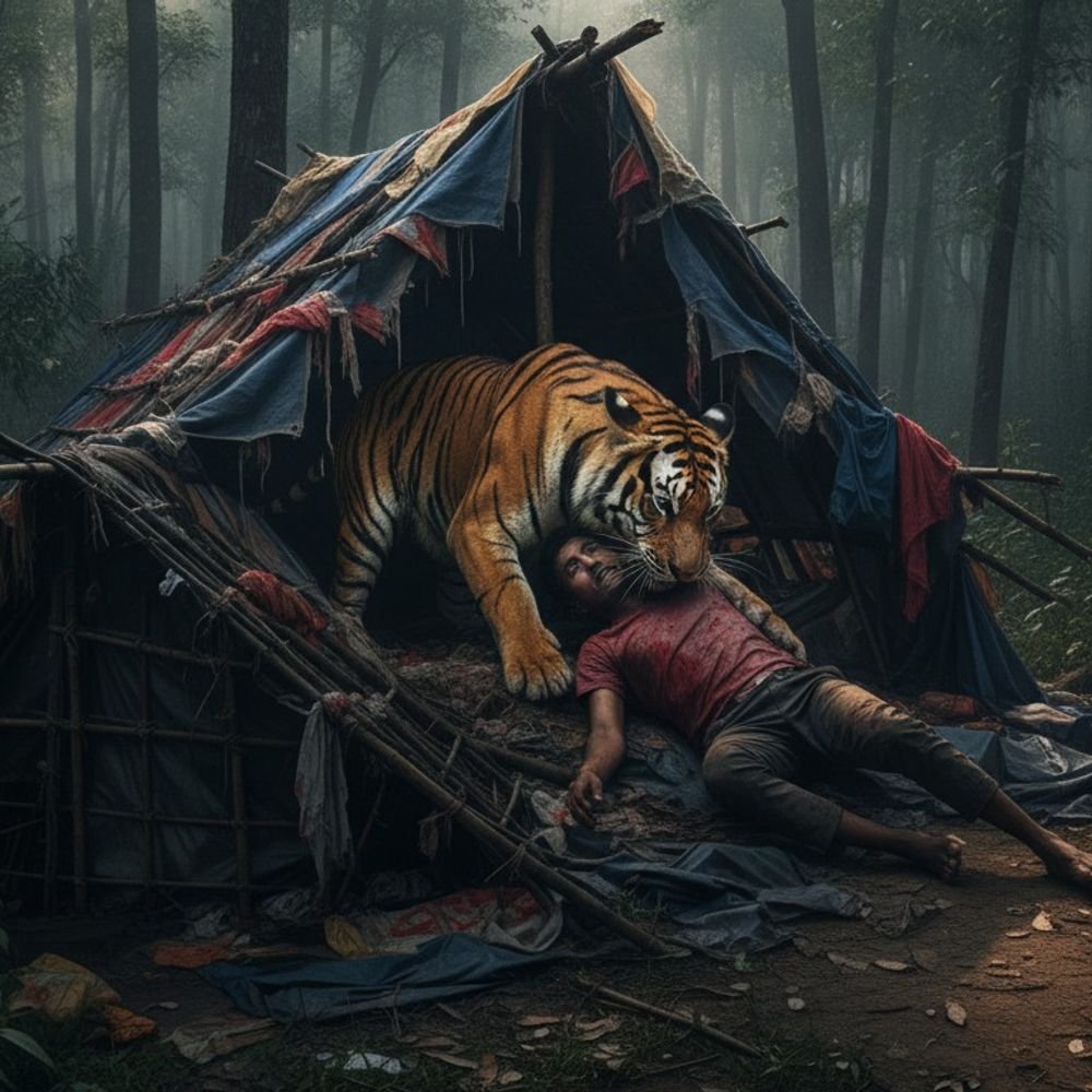 tiger-attack-claims-young-man’s-life-in-pipariya:wild-animal-enters-hut-at-night,-drags-man-into-forest,-body-found-in-bankhedi-jungle