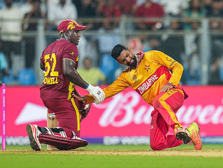 watch-|-powell-kissed-raza-on-forehead:hetmyer’s-108-m-six,-records-fastest-t20-wc-fifty;-hossain’s-double-wicket-maiden