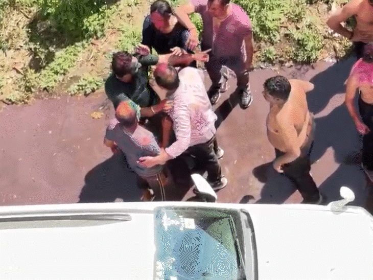 holi-clash-turns-violent-at-medical-college:car-driven-at-high-speed-towards-students,-stones-thrown-as-fight-escalates-on-campus