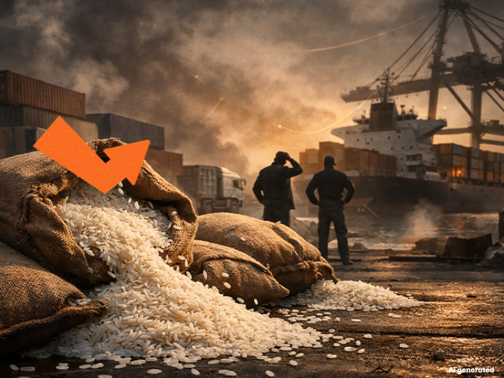 indian-basmati-rice-prices-fall-10%-due-to-iran-war:export-bodies-warn-rates-may-reduce-further;-traders’-payments-cargo-stuck-at-international-borders