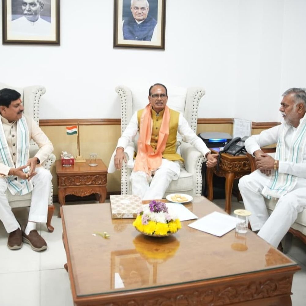 cm-mohan-yadav-meets-shivraj-with-minister-prahlad-patel:delhi-meeting-held;-mustard-to-get-price-support-benefit;-full-tur-crop-to-be-procured