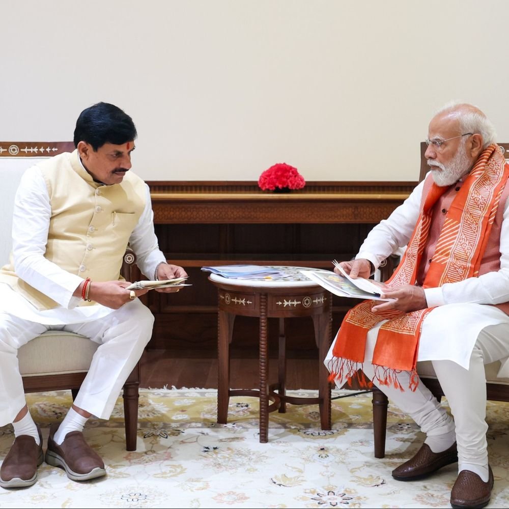 cm-mohan-yadav-meets-pm-mod:key-discussion-on-welfare-schemes-of-madhya-pradesh-government