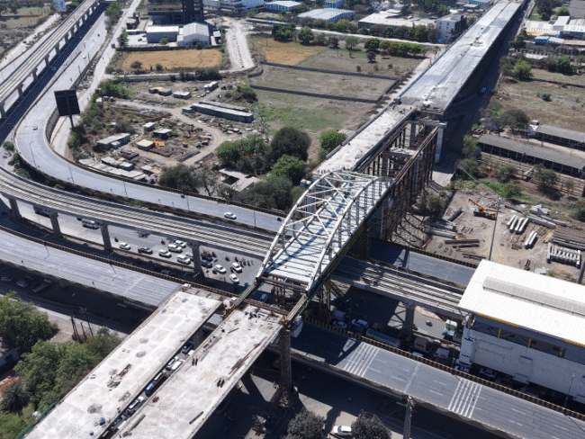mp’s-first-bow-string-flyover-unveiled,-watch-drone-video:400-ton-structure-launched-at-23-metres,-indore-ujjain-travel-to-ease-from-june