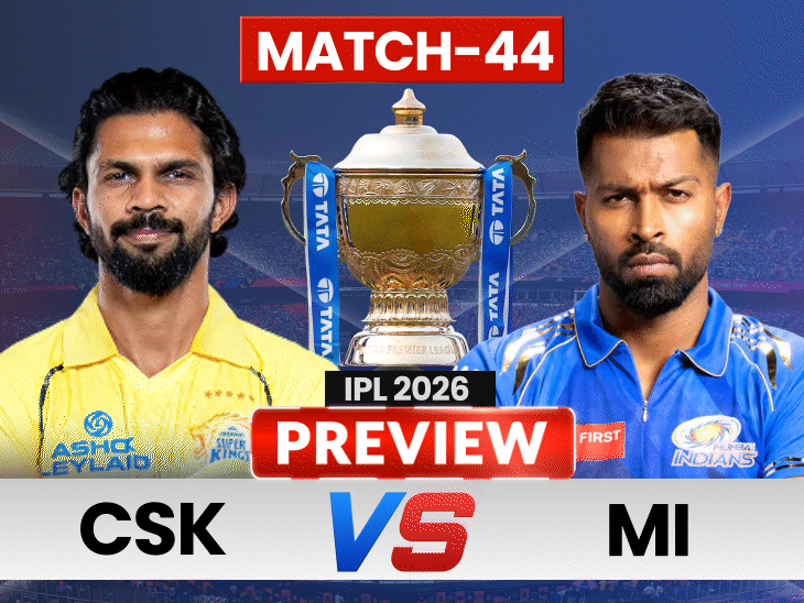mi,-csk-to-lock-horns-to-keep-playoff-hopes-alive:mumbai-only-won-once-against-chennai-in-last-6-matches