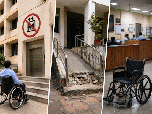 sugamya-indore-campaign:audit-finds-121-buildings-without-lifts,-60-without-ramps;-93-missing-wheelchairs-in-city-offices