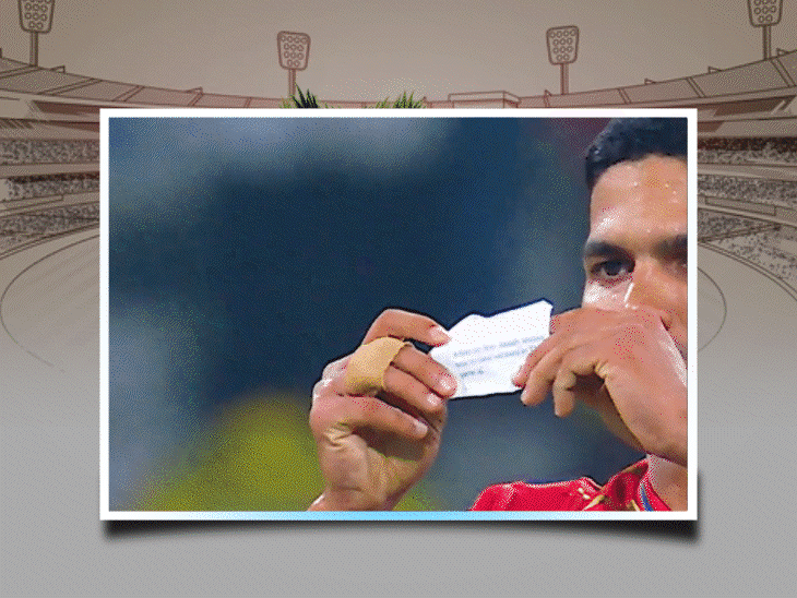 akash-singh’s-note-celebration-after-dismissing-samson,-gaikwad:kartik-sharma-performs-‘silence’-gesture-after-fifty