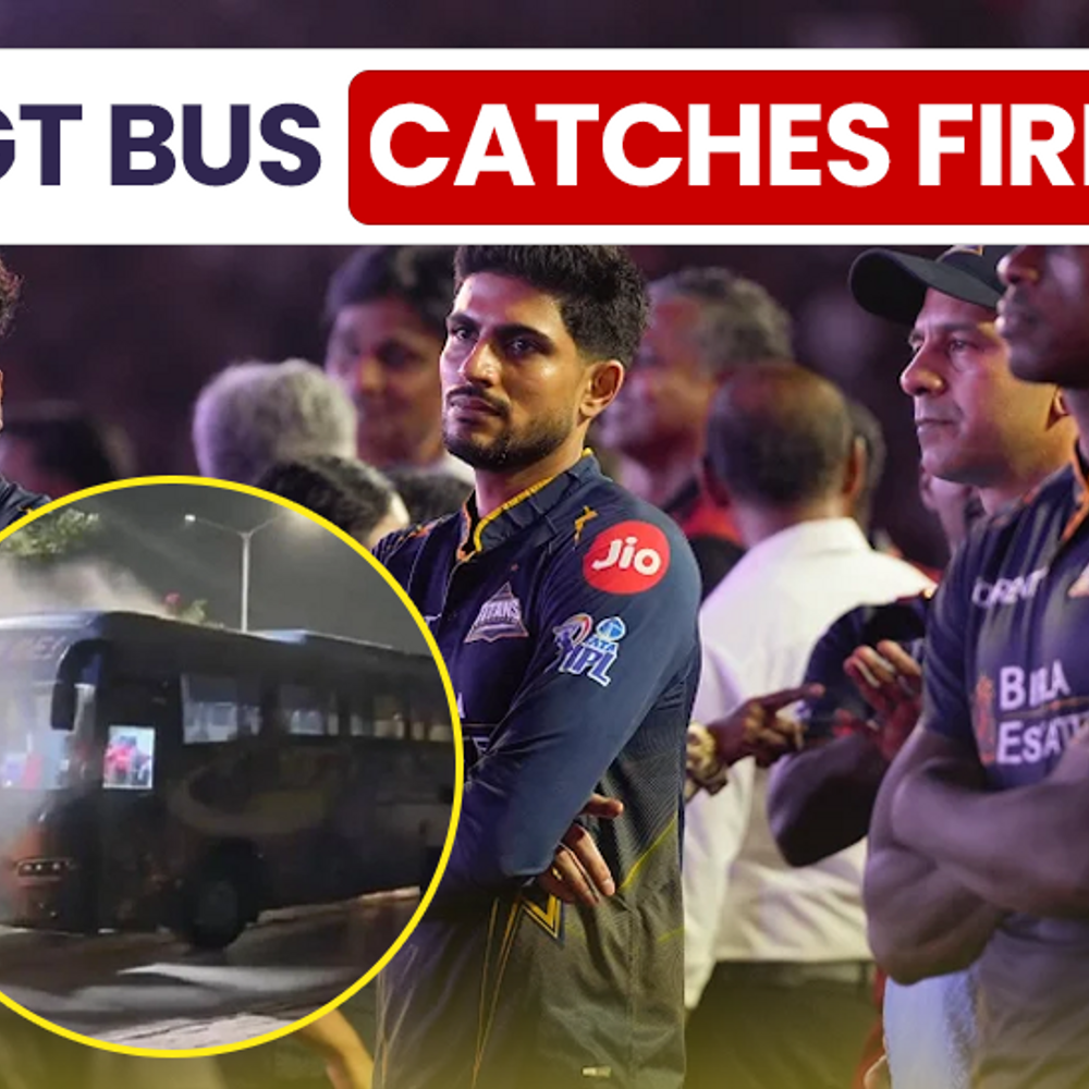 gujarat-titans-bus-catches-fire-after-miserable-loss-in-final:players-escape-massive-scare,-left-stranded-on-road-for-an-hour