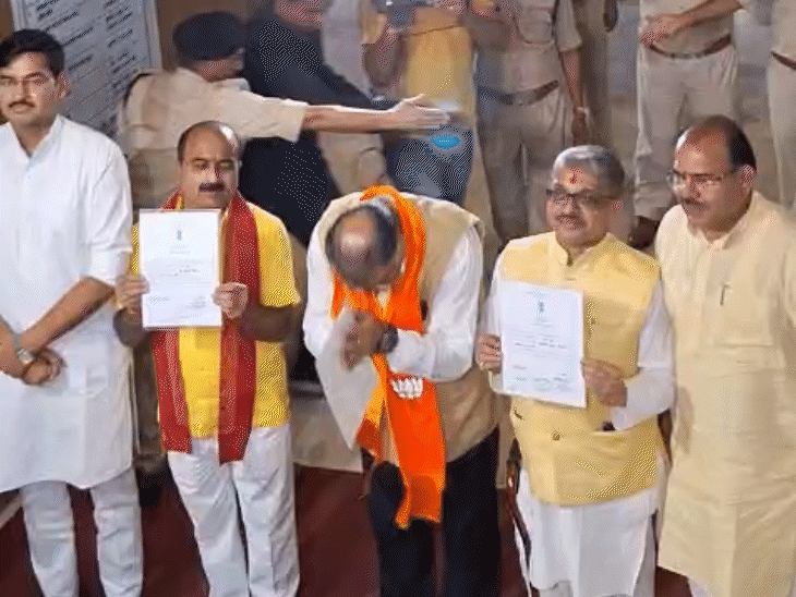 bjp-wins-all-3-rajya-sabha-seats-unopposed-in-mp:ec-silent-on-natarajan’s-nomination-rejection;-sc-to-hear-plea-on-friday
