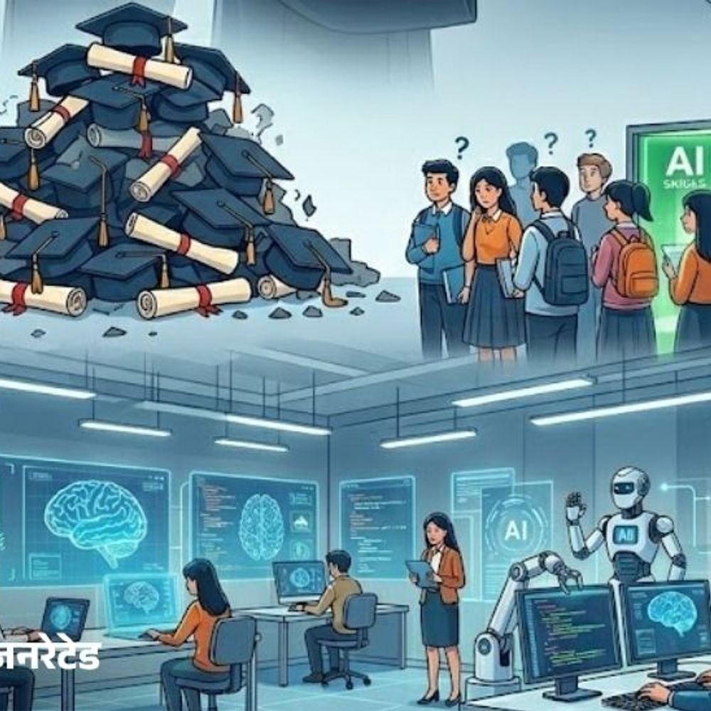 रिपोर्ट-2030-तक-ai-से-22%-नौकरियों-पर-असर:40%-कंपनियों-में-डिग्री+ai-वालों-को-तवज्जो;-चीन-ने-12000-डिग्रियां-खत्म-कीं,-एआई-कोर्स-शुरू