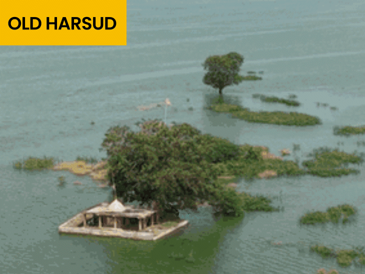 video|drone-captures-harsud-22-years-after-submergence:temples,-homes-and-roads-remain-underwater;-245-villagers-are-displaced