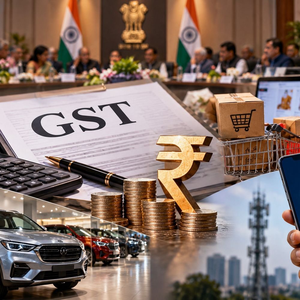 gst-council-may-unlock-₹25,000-crore-stuck-as-itc:cars,-online-shopping-and-mobile-plans-could-become-cheaper-during-festive-season