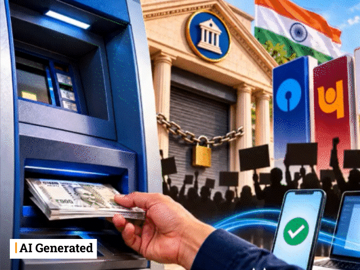 banks-open-today-despite-sunday,-no-charges-in-atms:govt-banks-to-remain-shut-for-3-days-from-monday;-7.5-lakh-employees-of-12-banks-on-strike